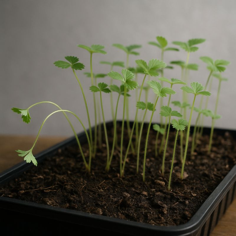 Что делать, если рассада земляники вытянулась?