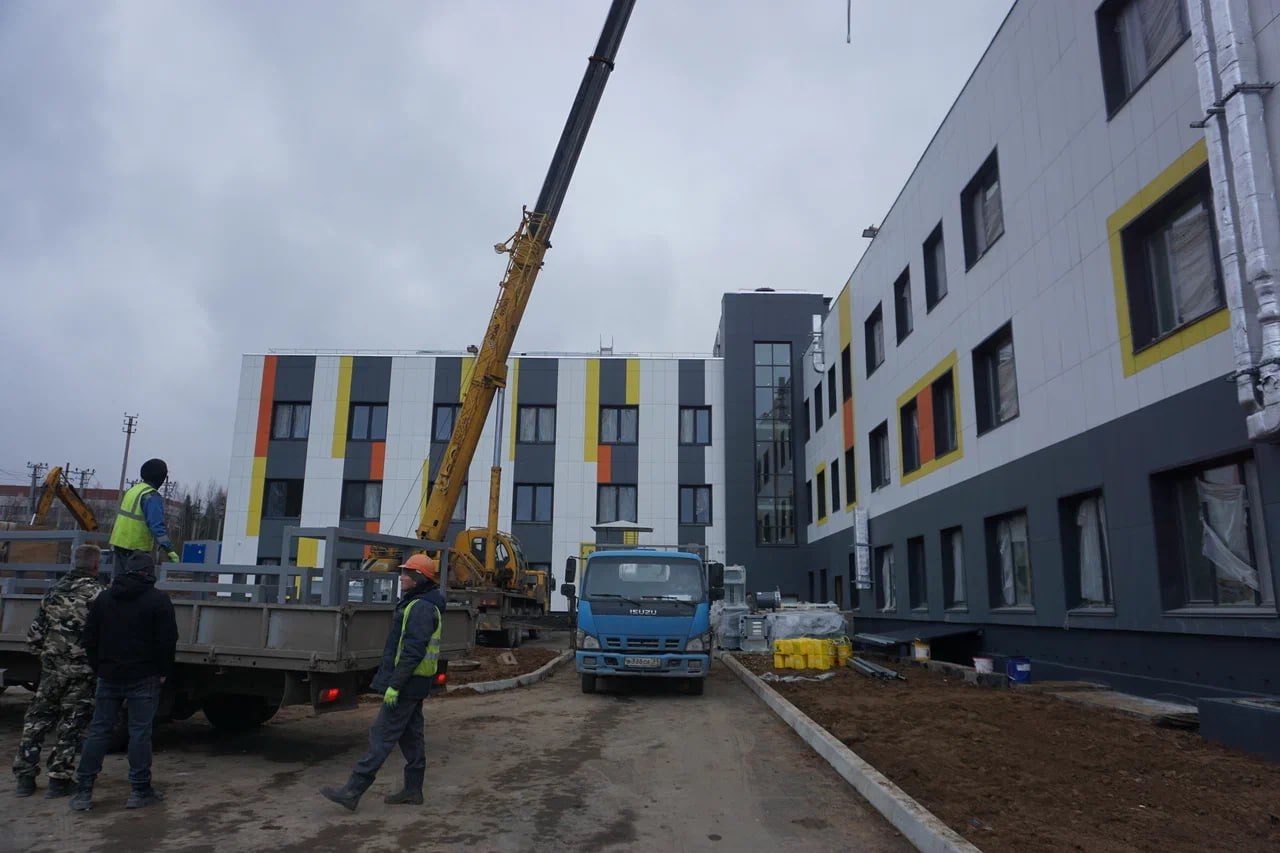 Готовность нового корпуса Республиканской детской клинической больницы — 83,4% Готовность нового корпуса Республиканской детской клинической больницы — 83,4%