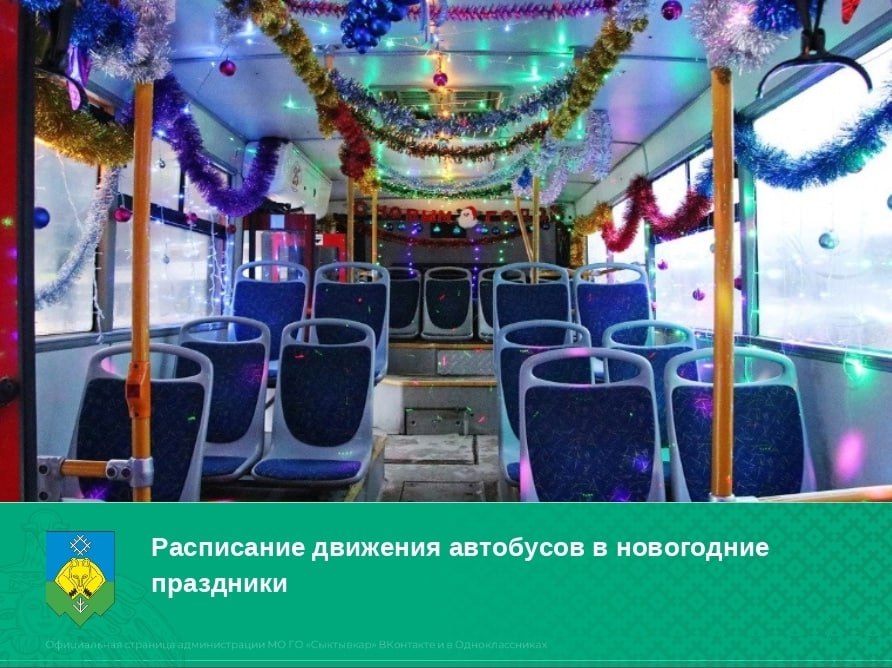 Расписание работы автобусов в период Новогодних каникул