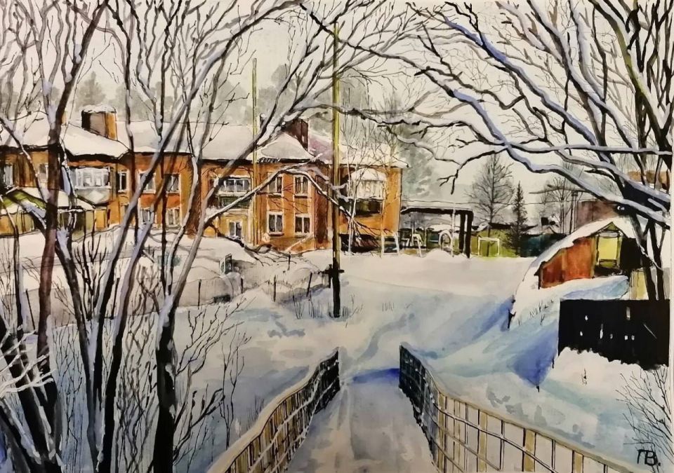 Снежная Инта на картинах Валентины Петровой-Князевой