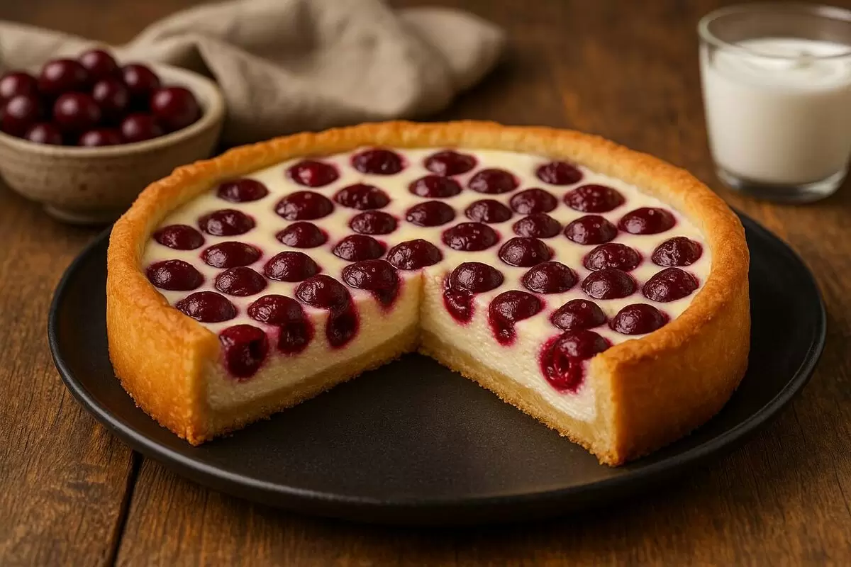 Летний пирог с творогом и вишней, который радует воспоминаниями о детстве