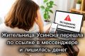 Жительница Усинска перешла по ссылке в мессенджере и лишилась денег