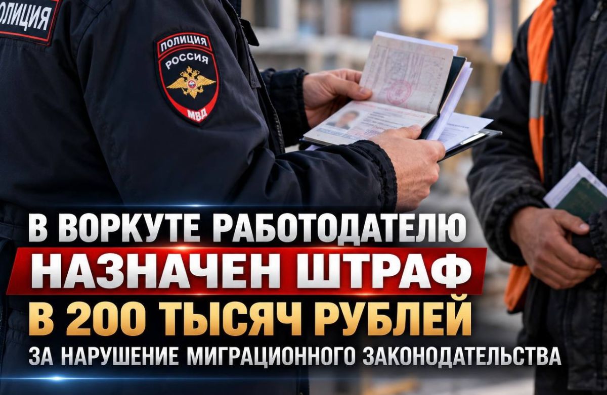 В Воркуте работодателю назначен штраф в 200 тысяч рублей за нарушение миграционного законодательства