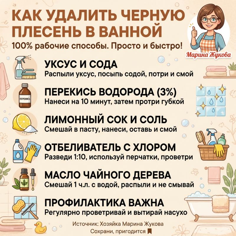 Как эффективно избавиться от черной плесени в ванной